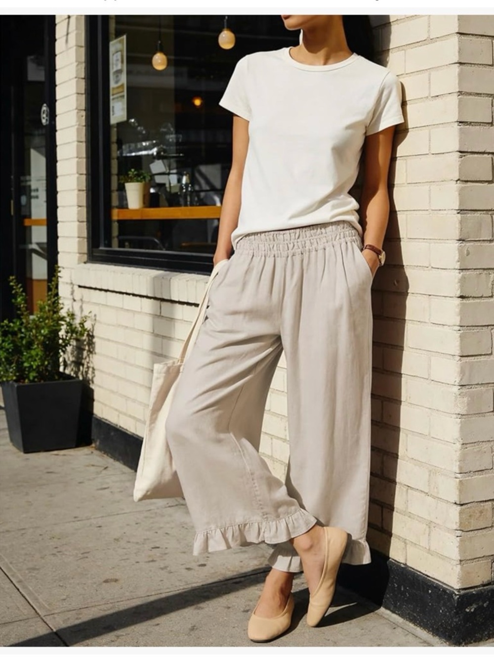 NWT Beige Linen Blend Pants-S - Picture 11 of 17